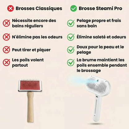 Denuova Steami Pro – Brosse professionnelle de toilettage pour animaux