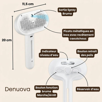 Denuova Steami Pro – Brosse professionnelle de toilettage pour animaux