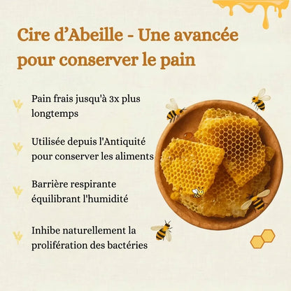 Sacs à pain premium 100% coton et cire d'abeille