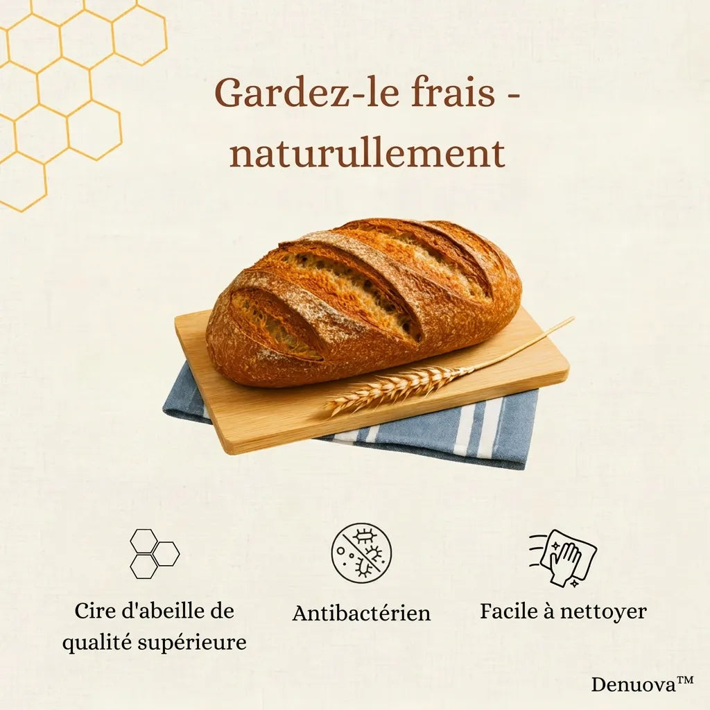 Sacs à pain premium 100% coton et cire d'abeille