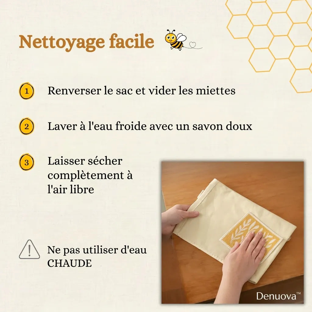 Sacs à pain premium 100% coton et cire d'abeille