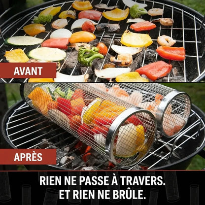 Panier de grill rotatif en inox