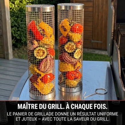 Panier de grill rotatif en inox