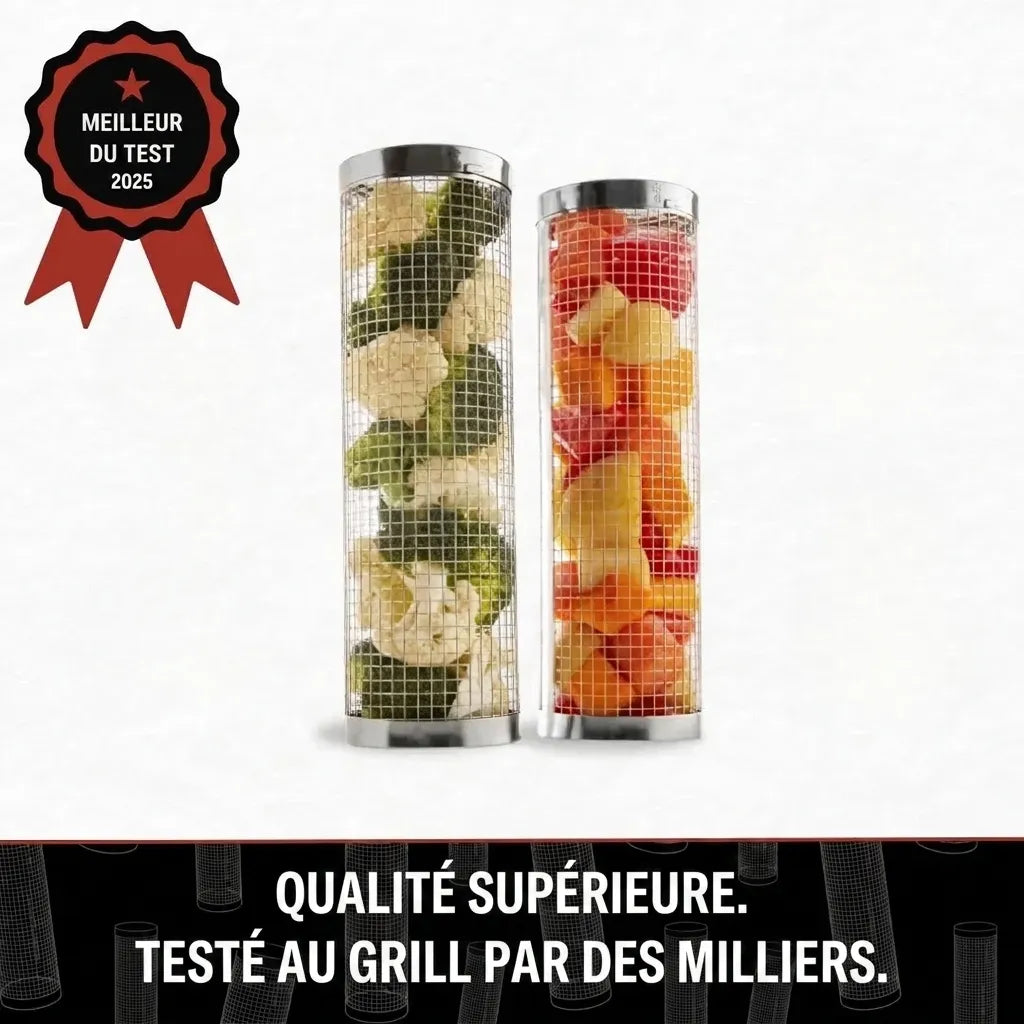 Panier de grill rotatif en inox